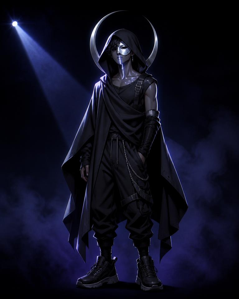Moon Oracle festival archetype character in UV festival body paint